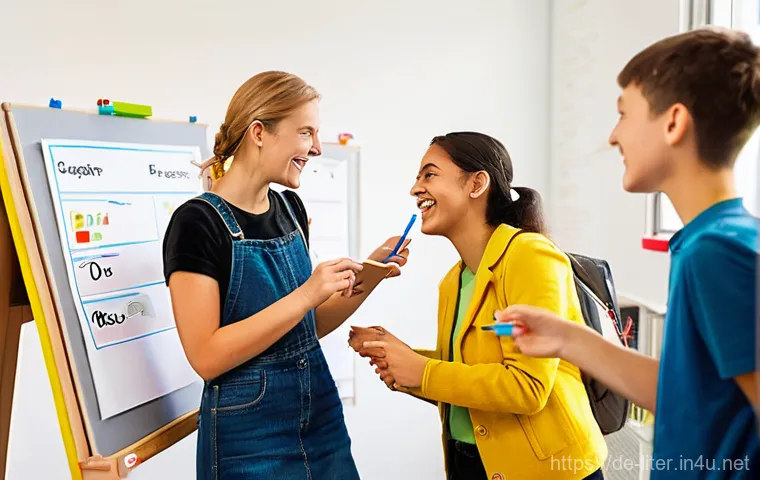 문해교육사 수업 운영 팁 - A group of diverse adult students in a bright, contemporary learning environment in Germany, activel...